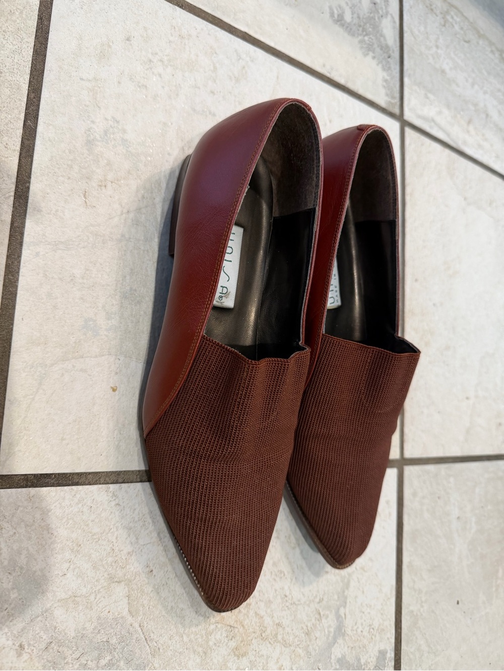 Unisa Vintage Brown Pointed-Toe Slip-On Loafers - Picture 2 of 5